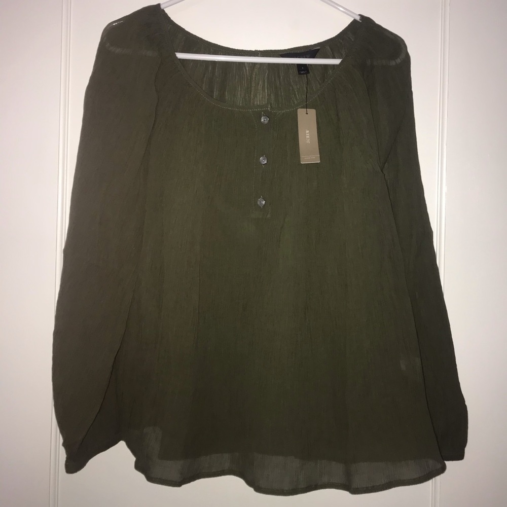 Green J. Crew Blouse